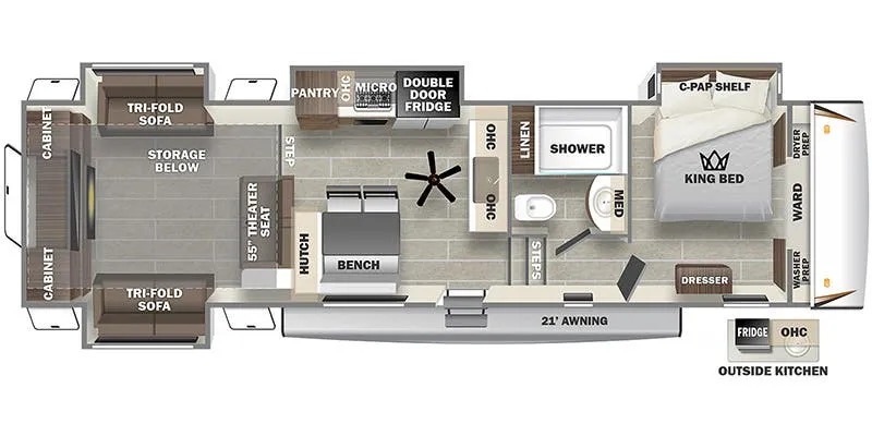 2023 Forest River Sabre 350RL - Floor plan