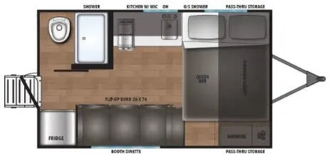 2026 Shasta RVs Compact 16BH - Floor plan