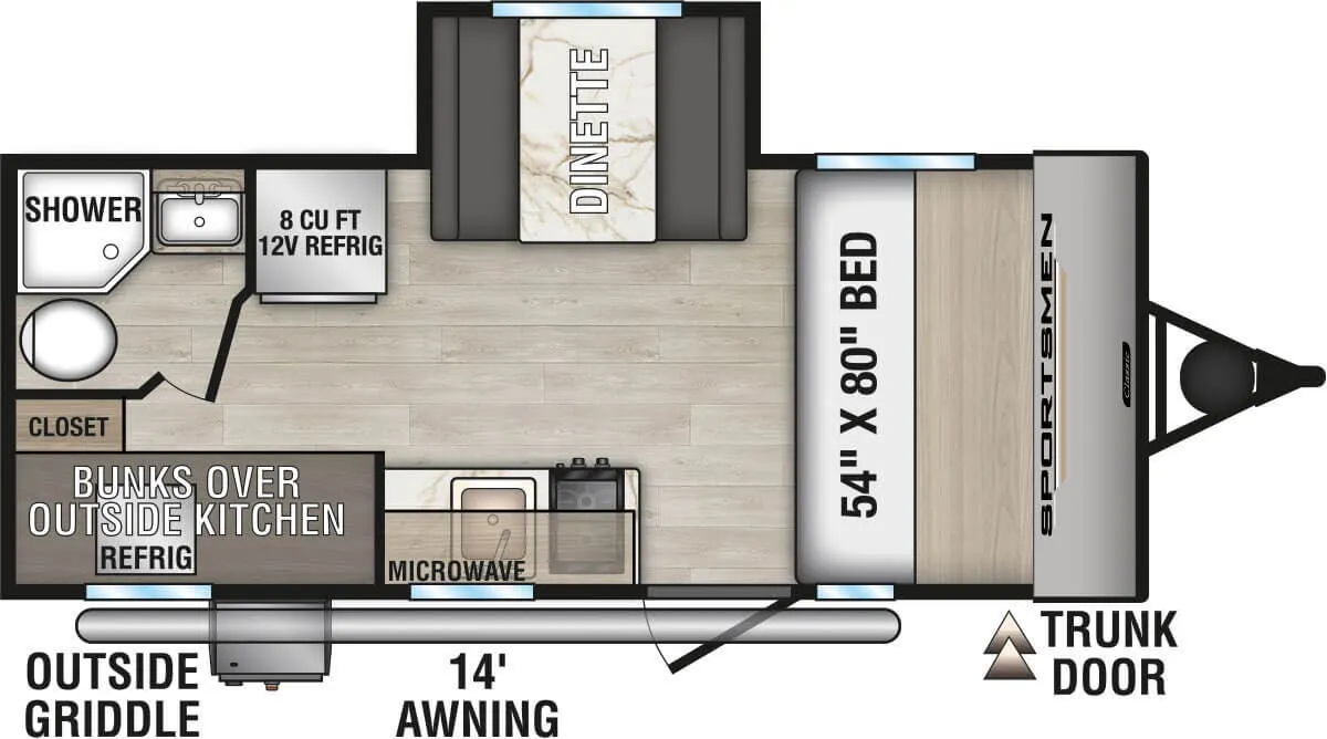 K-Z Sportsmen Classic 191BHK floor plan