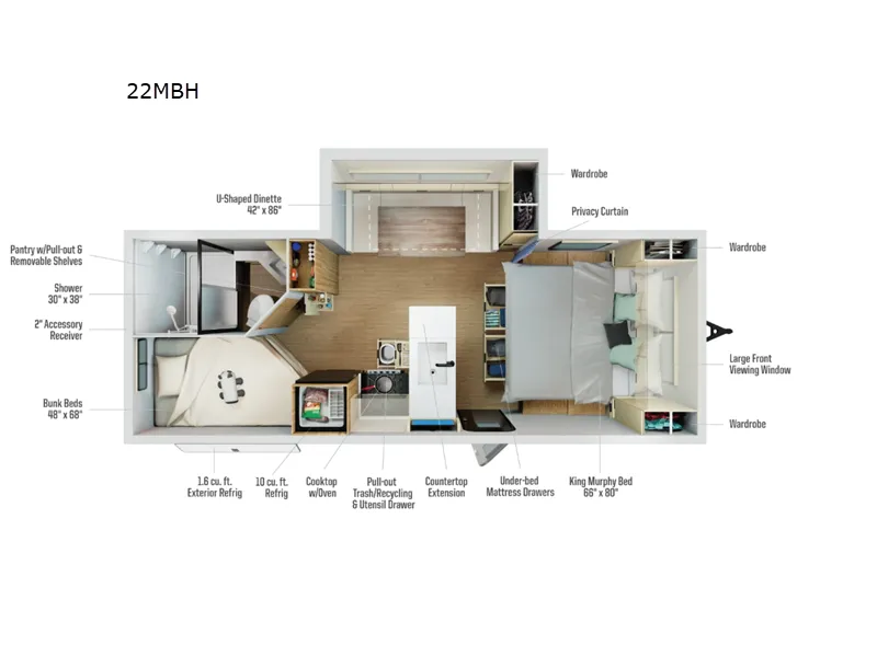 2026 Winnebago Thrive 22MBH floor plan