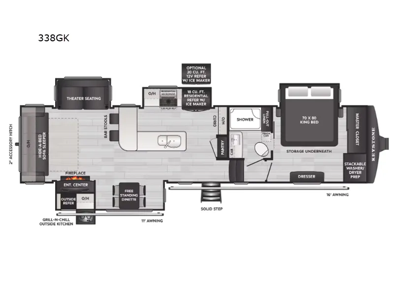 2026 Keystone Alpine Avalanche Edition 338GK floor plan