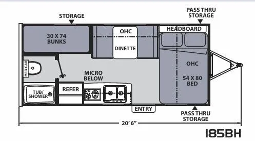 2020 Coachmen Apex Nano 185BH floor plan