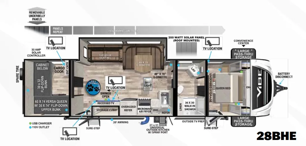 2024 Forest River Vibe 28BHE - Floor plan