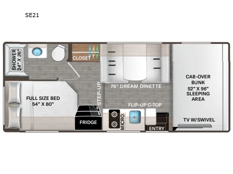2026 Thor Motor Coach Pasadena SE SE21 Chevy floor plan