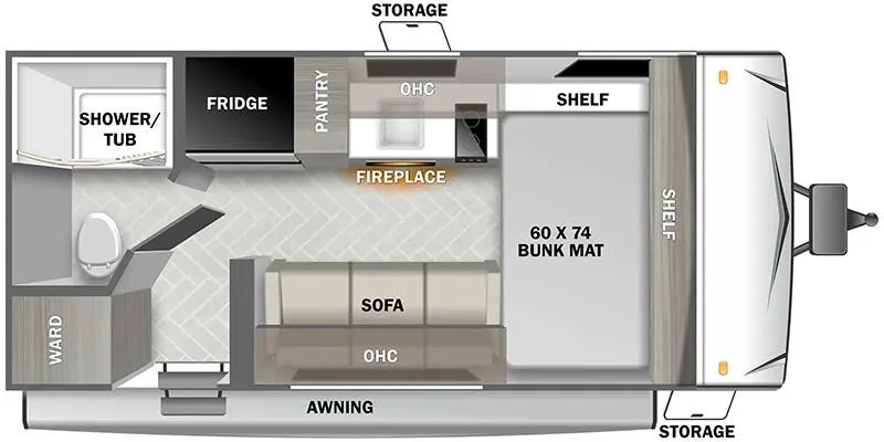 Forest River EVO Southwest GOAT Edition 157FBGT floor plan