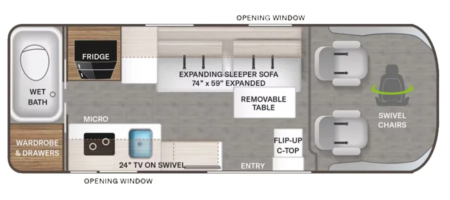2022 Thor Motor Coach Tellaro 20K - Floor plan