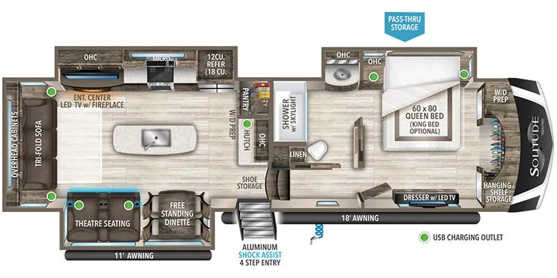 Grand Design Solitude 3540GK floor plan