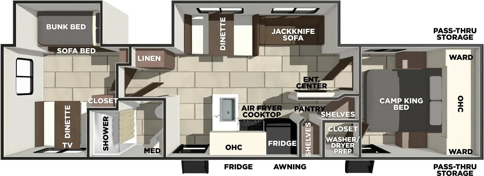2026 Prime Time Tracer 295DB - Floor plan