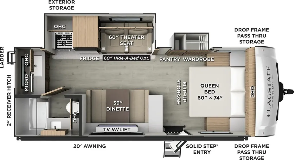 2027 Forest River Flagstaff Micro Lite 25FBD floor plan