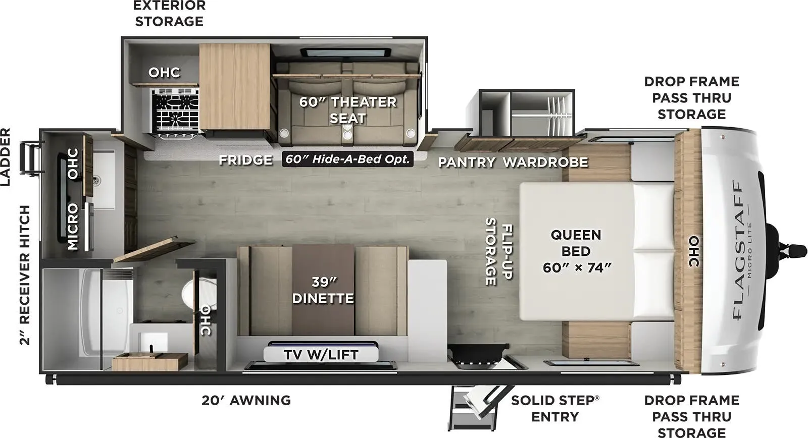 2027 Forest River Flagstaff Micro Lite 25FBD - Floor plan