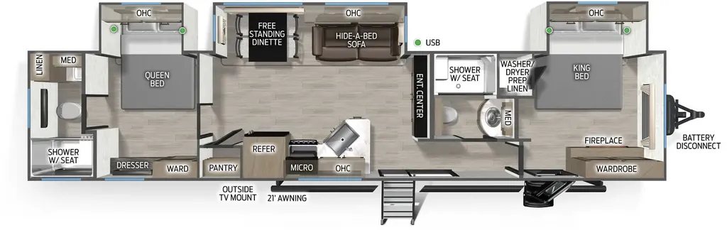 2027 Forest River Cherokee Timberwolf 39HBA floor plan