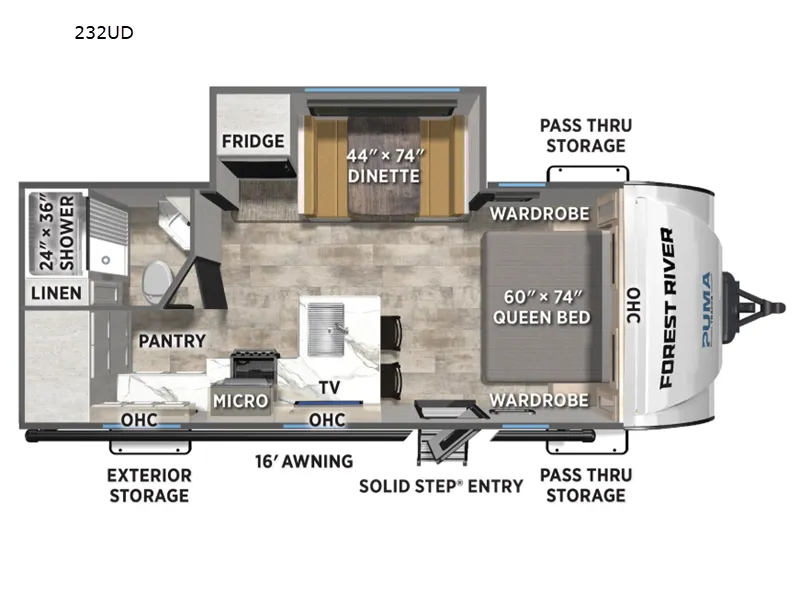 2026 Forest River Puma Tracks 232UD - Floor plan