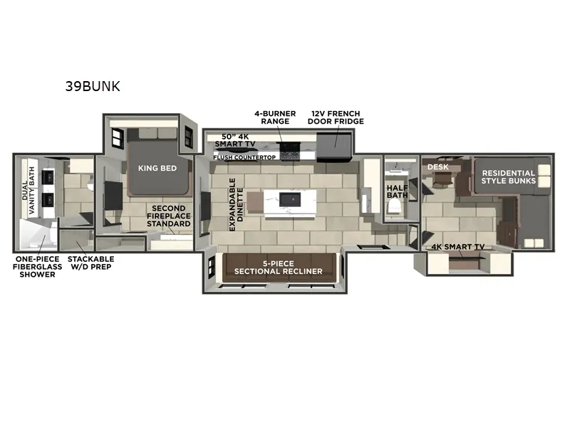 2026 Prime Time RV Sanibel 39BUNK - Floor plan