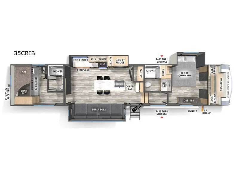 2026 Forest River Wildcat 35CRIB floor plan