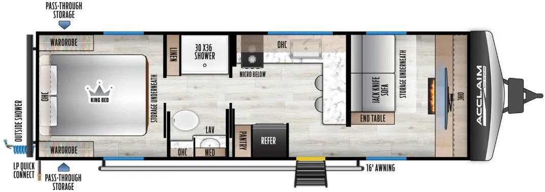 East to West Acclaim 2650FL floor plan
