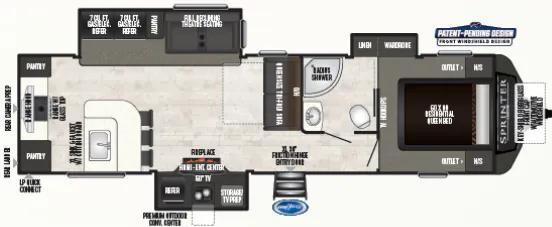 2019 Keystone Sprinter Limited 320MLS floor plan