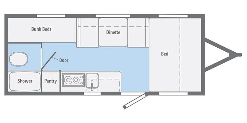 2018 Winnebago Micro Minnie 1700BH - Floor plan