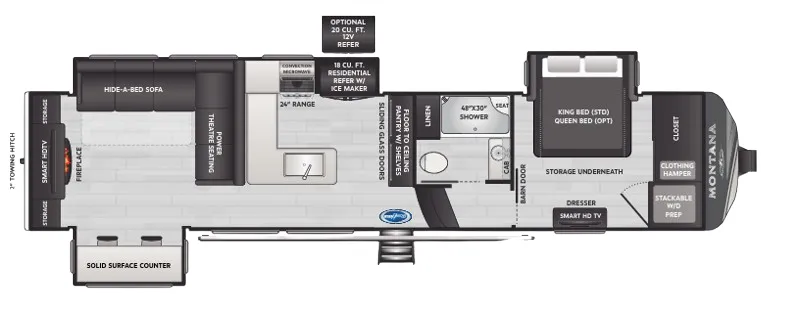2024 Keystone Montana 3531RE - Floor plan