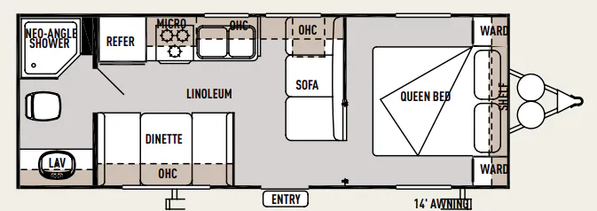 Forest River Wildwood X-Lite 241QBXL floor plan