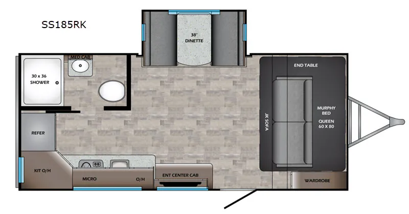2020 CrossRoads Sunset Trail SS185RK - Floor plan