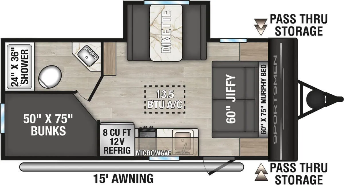K-Z Sportsmen Classic 171BH floor plan
