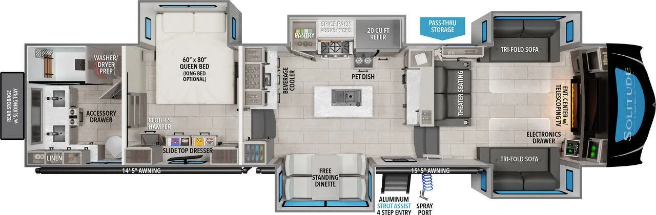 2026 Grand Design Solitude 382WB - Floor plan