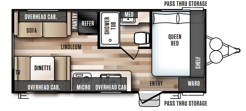 Forest River Wildwood X-Lite 191RB floor plan