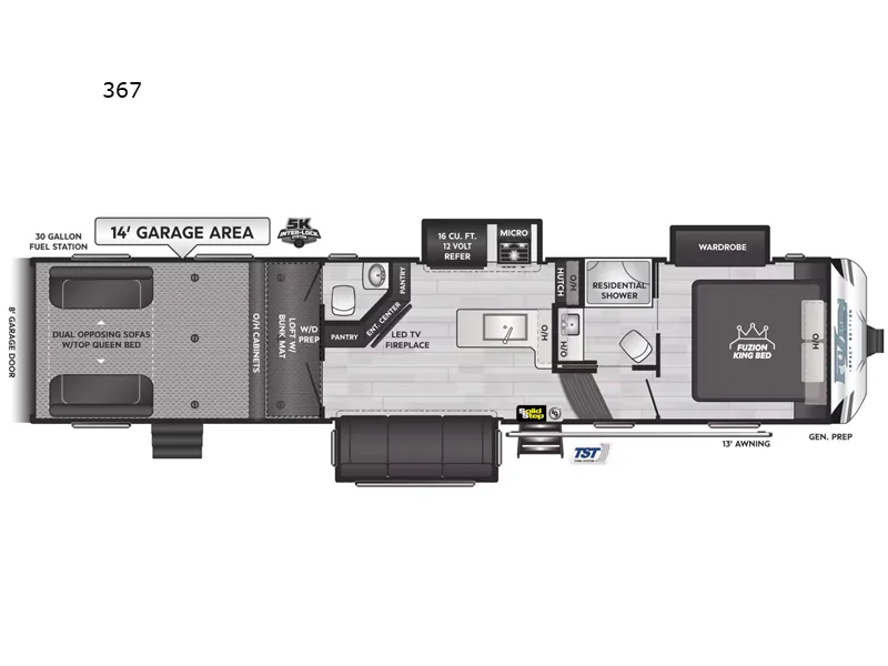 2025 Keystone Fuzion Impact Edition 367 - Floor plan