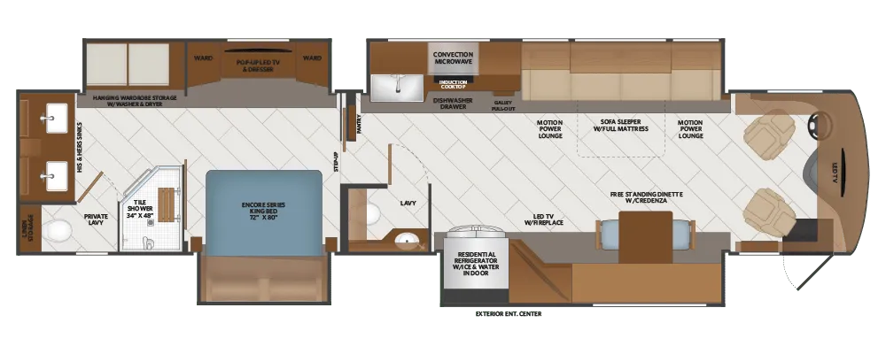 2026 Fleetwood Discovery LXE 44S floor plan