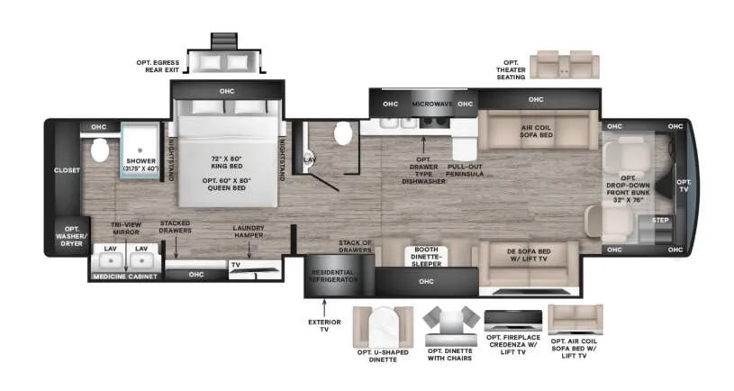 Tiffin Bob Tiffin Limited Edition Allegro Bus 40 RTH floor plan