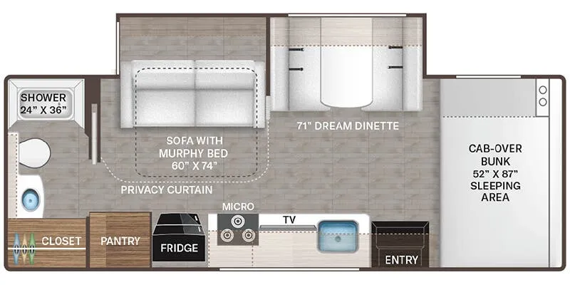 Thor Motor Coach Freedom Elite 24FL floor plan
