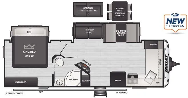 Keystone Bullet Premium 265FKS floor plan