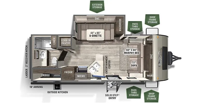 2022 Forest River Flagstaff Micro Lite 25BDS floor plan