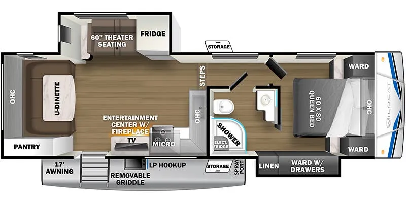 2022 Forest River Wildcat 260RD floor plan