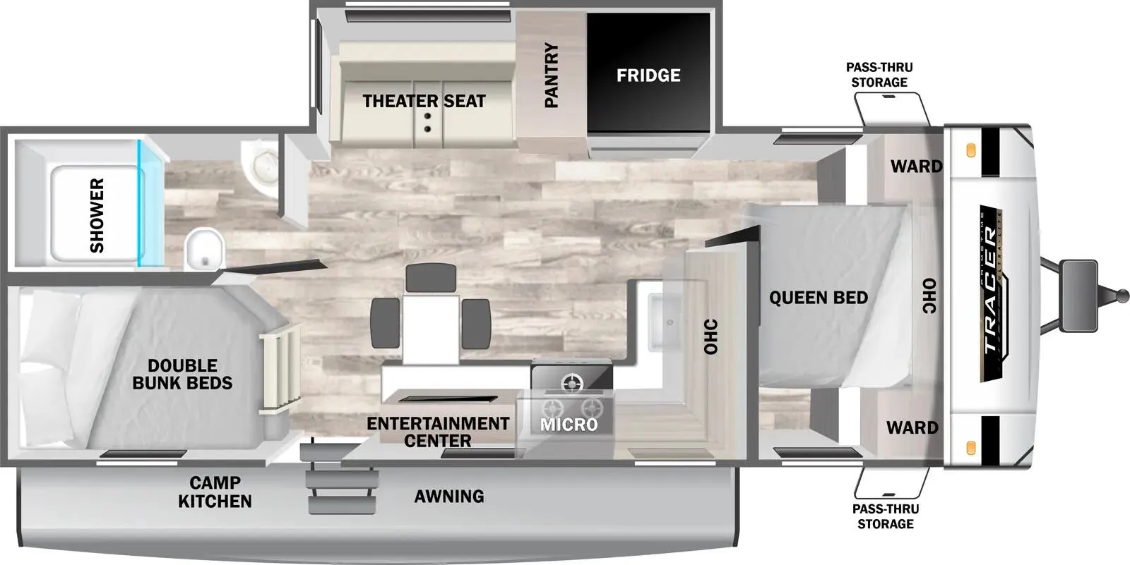 2025 Prime Time Tracer 250BH - Floor plan