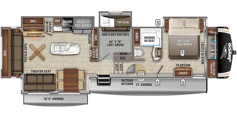 2018 Jayco Eagle 355MBQS floor plan