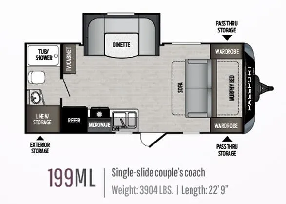 Keystone Passport SL Series 199ML floor plan