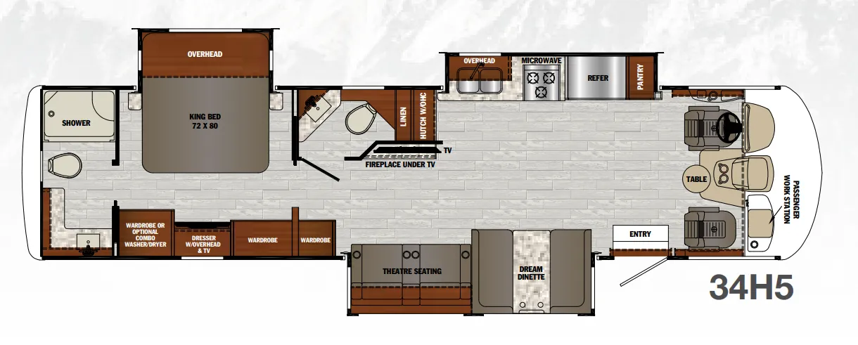 Forest River Georgetown 5 Series GT5 34H5 floor plan