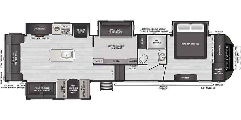 Keystone Sprinter Limited 3590LFT floor plan