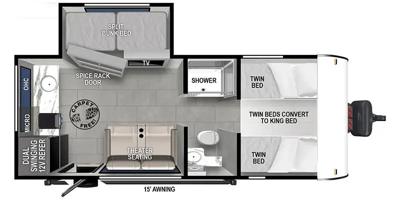 2024 Forest River Wildwood FSX 165VIEW floor plan