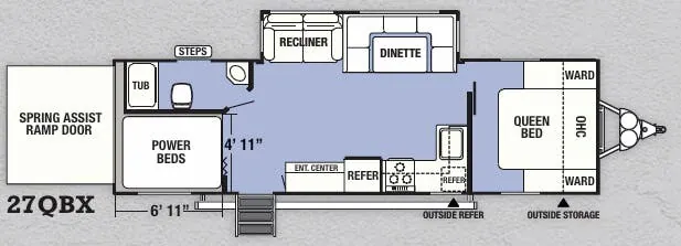 Forest River XLR Boost 27QBX floor plan