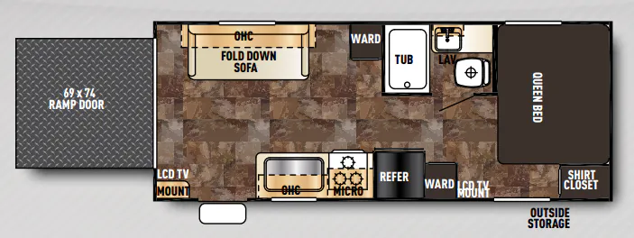 Forest River Cherokee Grey Wolf 19RR floor plan