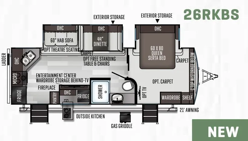 Forest River Flagstaff Super Lite 26RKBS floor plan
