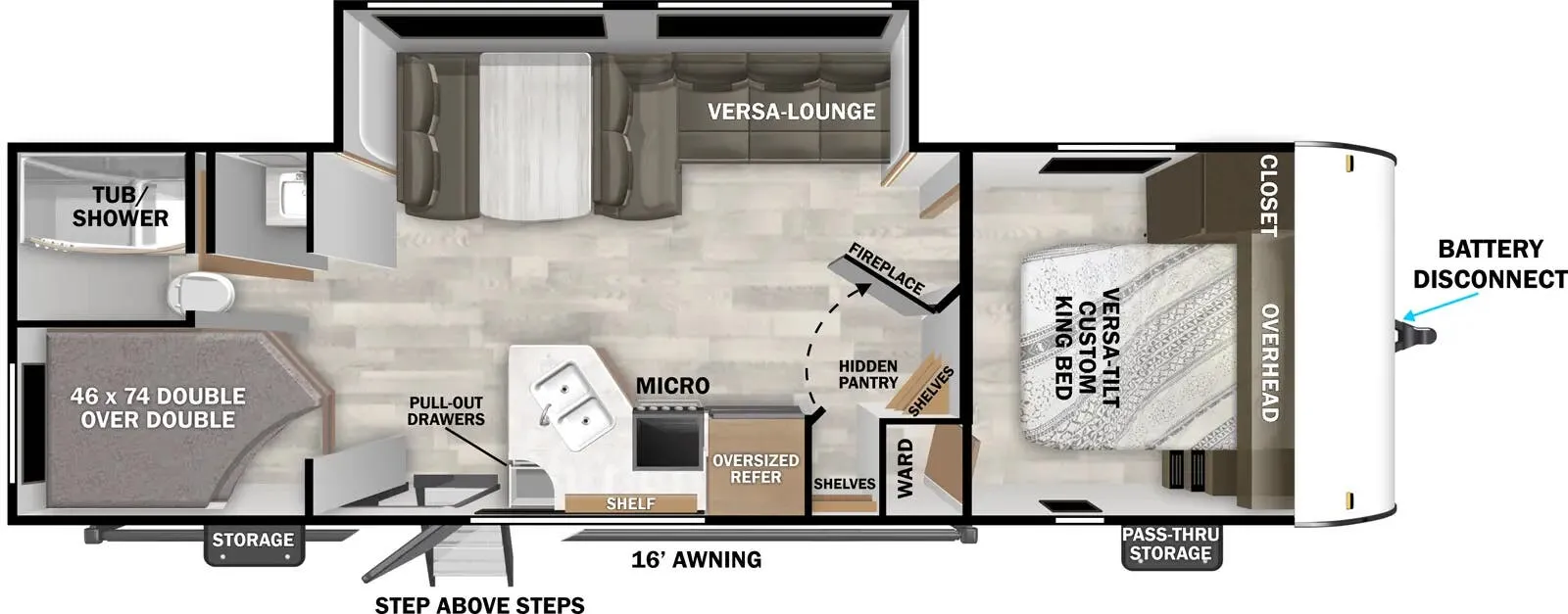 2025 Forest River Wildwood X-Lite 26ICE - Floor plan