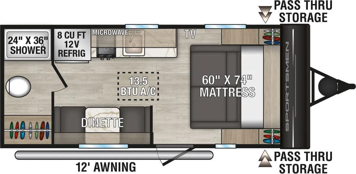 K-Z Sportsmen Classic 170MB floor plan