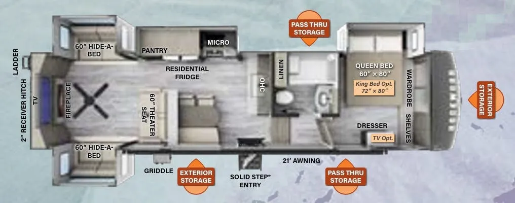 Forest River Rockwood Signature 2898BS floor plan