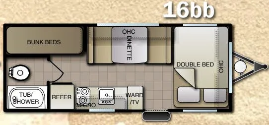 Pacific Coachworks Econ E16BB floor plan