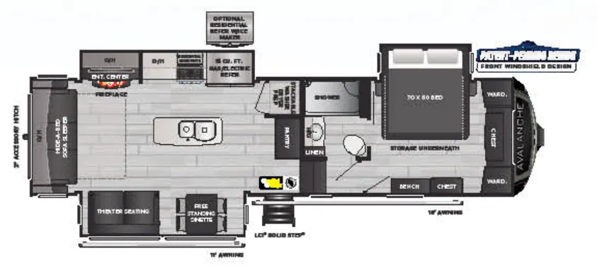 Keystone Avalanche 312RS floor plan