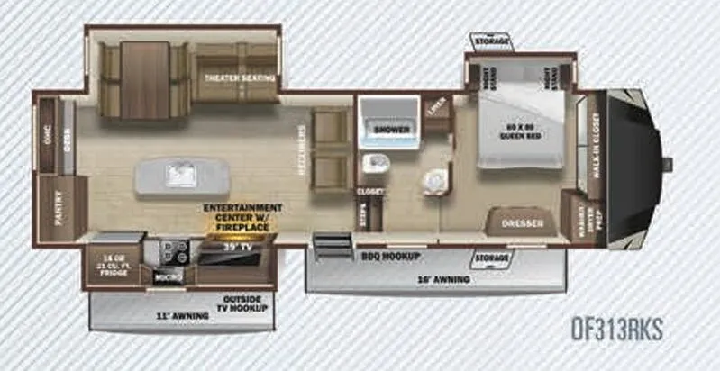 Highland Ridge Open Range OF313RKS floor plan