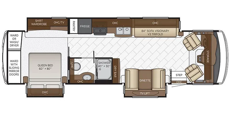 2020 Newmar Bay Star 3408 floor plan